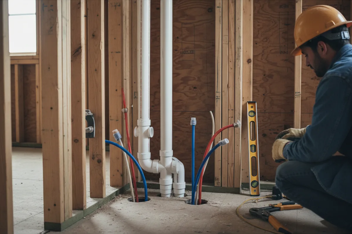 Drain and supply rough-in during Drain Cleaning in Grand Blanc
