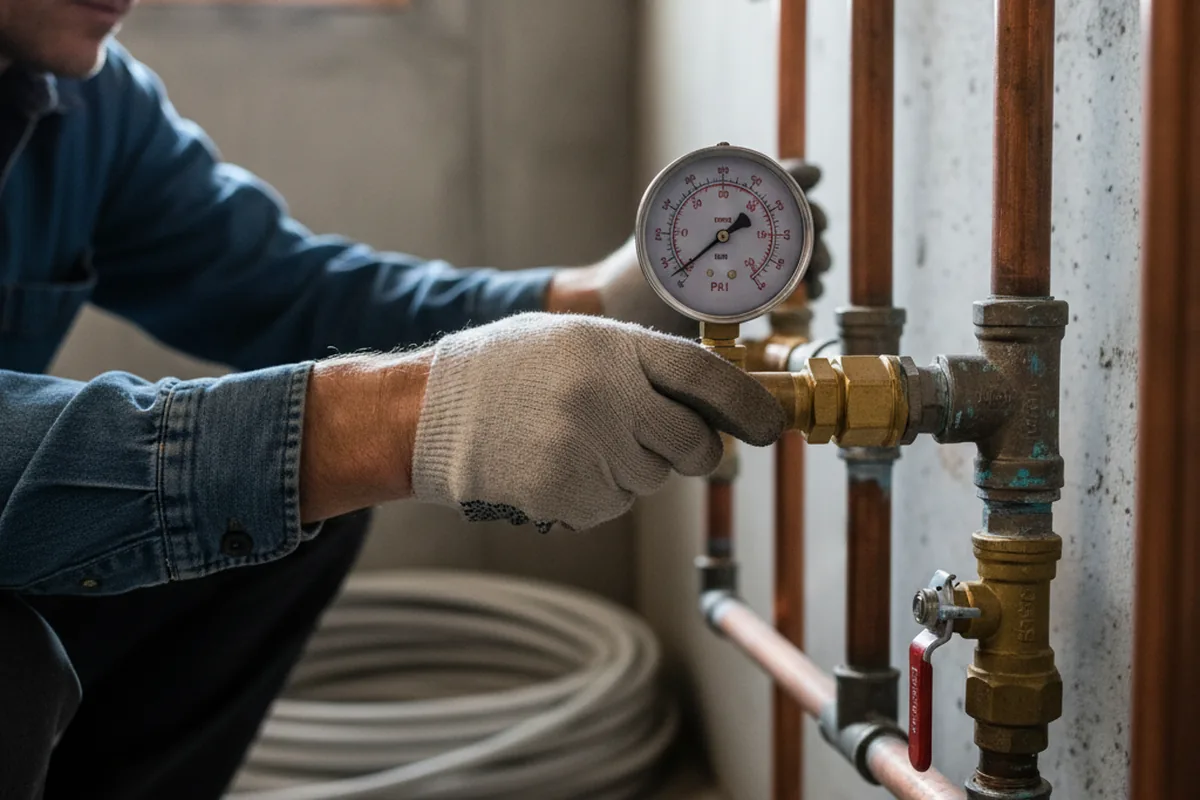 Pressure testing a repaired line during Water Line Repair in Grand Blanc